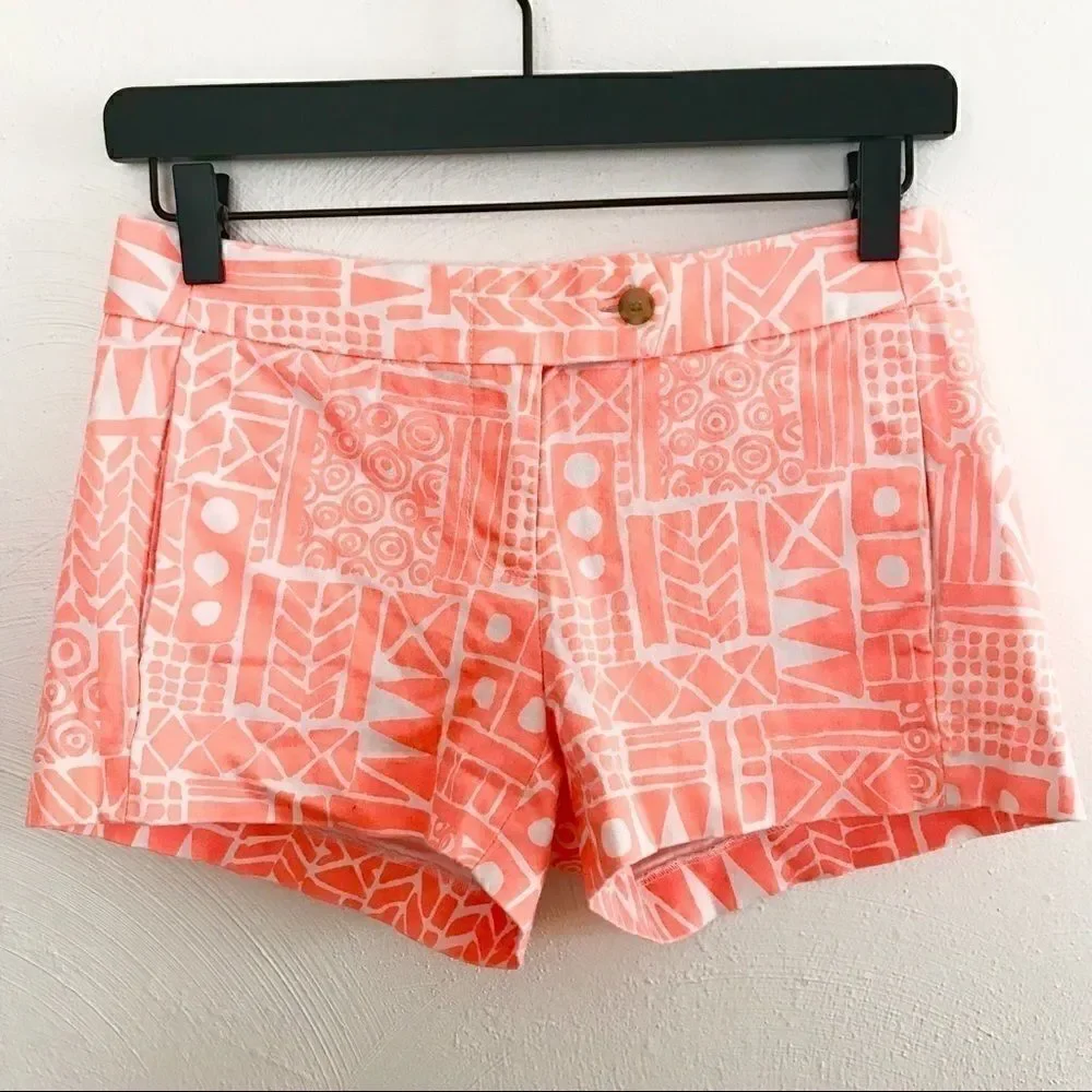** J crew ** City fit pink print shorts
